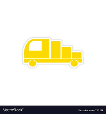 Icon sticker realistic design on paper car cargo vector image