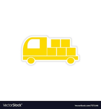 Icon sticker realistic design on paper car cargo vector image