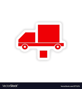 Icon sticker realistic design on paper car freight vector image
