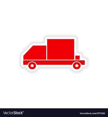 Icon sticker realistic design on paper car freight vector image