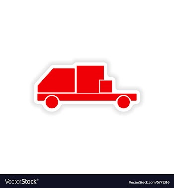 Icon sticker realistic design on paper car freight vector image