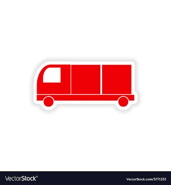 Icon sticker realistic design on paper car freight vector image