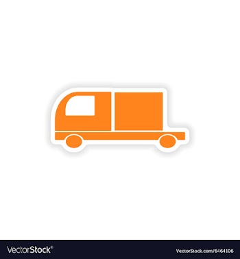 Icon sticker realistic design on paper car freight vector image