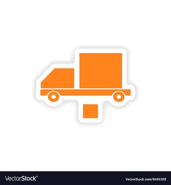 Icon sticker realistic design on paper car freight vector image