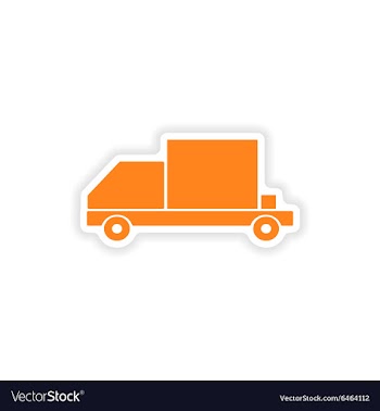Icon sticker realistic design on paper car freight vector image