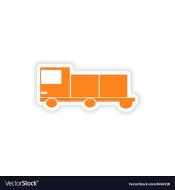 Icon sticker realistic design on paper car freight vector image