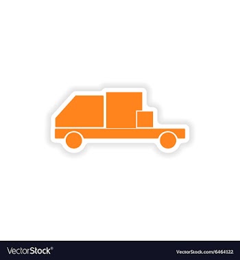 Icon sticker realistic design on paper car freight vector image