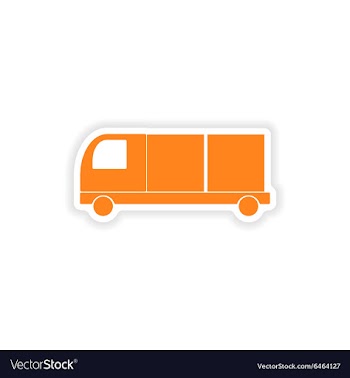 Icon sticker realistic design on paper car freight vector image