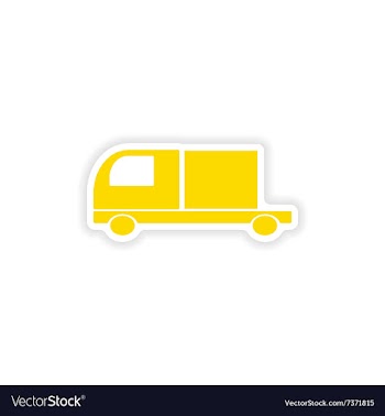 Icon sticker realistic design on paper car freight vector image
