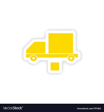 Icon sticker realistic design on paper car freight vector image