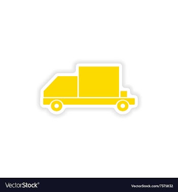 Icon sticker realistic design on paper car freight vector image