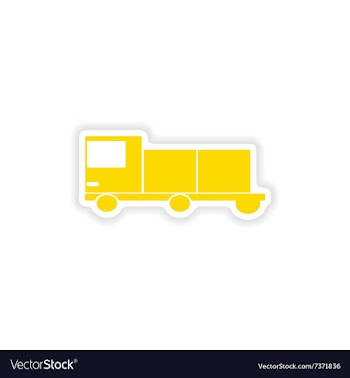 Icon sticker realistic design on paper car freight vector image