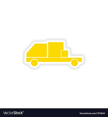 Icon sticker realistic design on paper car freight vector image