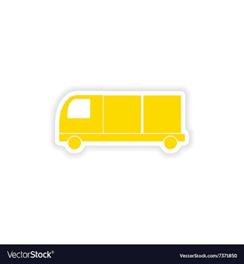 Icon sticker realistic design on paper car freight vector image
