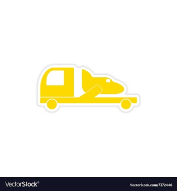 Icon sticker realistic design on paper car vector image