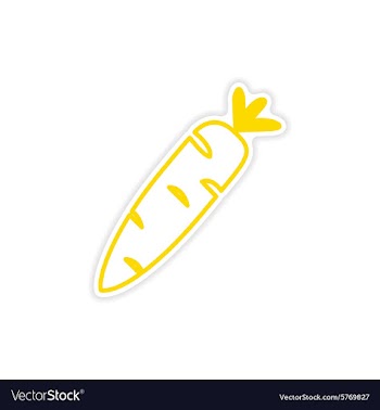 Icon sticker realistic design on paper carrot vector image