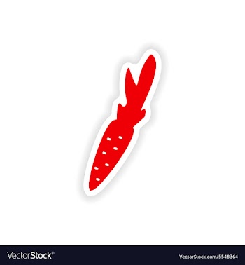 Icon sticker realistic design on paper carrots vector image