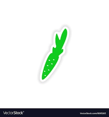 Icon sticker realistic design on paper carrots vector image