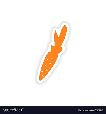 Icon sticker realistic design on paper carrots vector image