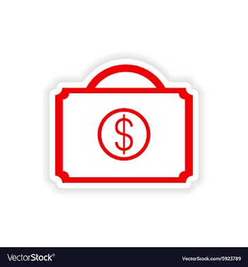 Icon sticker realistic design on paper case money vector image