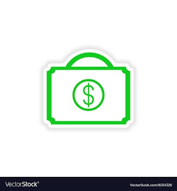 Icon sticker realistic design on paper case money vector image
