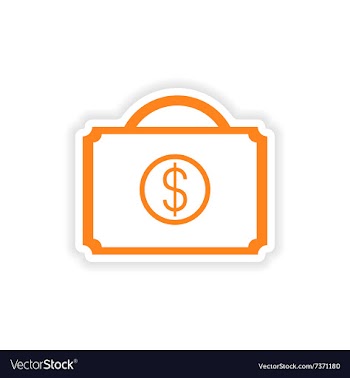 Icon sticker realistic design on paper case money vector image