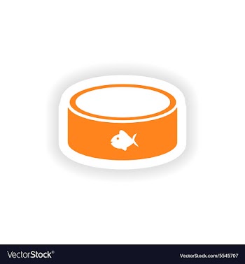 Icon sticker realistic design on paper cat bowl vector image