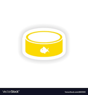 Icon sticker realistic design on paper cat bowl vector image