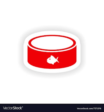 Icon sticker realistic design on paper cat bowl vector image