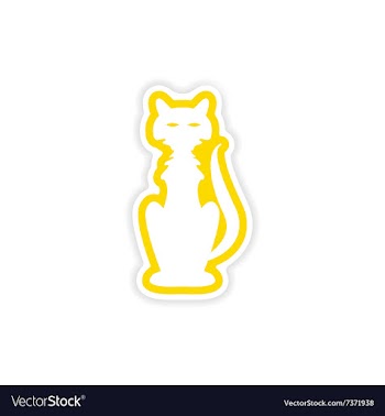 Icon sticker realistic design on paper cat vector image