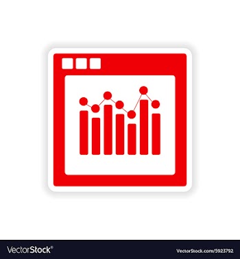 Icon sticker realistic design on paper chart vector image
