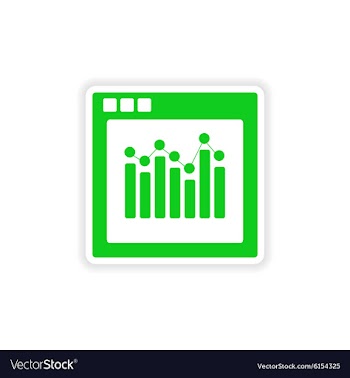 Icon sticker realistic design on paper chart vector image