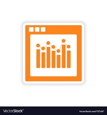 Icon sticker realistic design on paper chart vector image