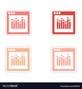 Icon sticker realistic design on paper charts vector image
