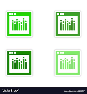 Icon sticker realistic design on paper charts vector image