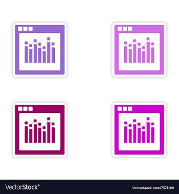 Icon sticker realistic design on paper charts vector image