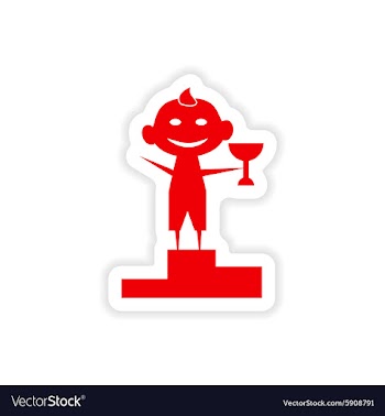 Icon sticker realistic design on paper child vector image