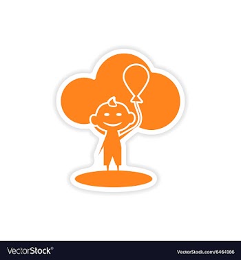 Icon sticker realistic design on paper child vector image