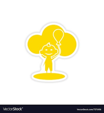 Icon sticker realistic design on paper child vector image