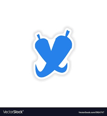 Icon sticker realistic design on paper chilli vector image