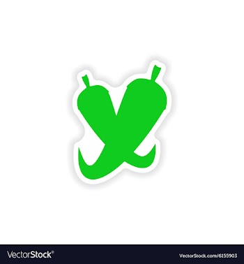Icon sticker realistic design on paper chilli vector image