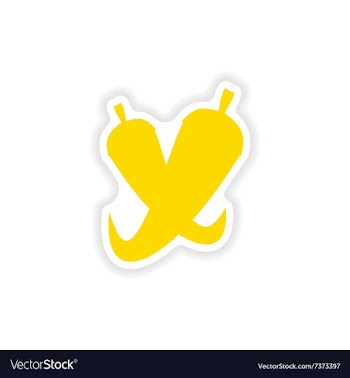 Icon sticker realistic design on paper chilli vector image