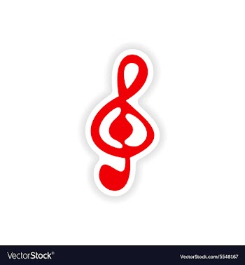 Icon sticker realistic design on paper clef vector image