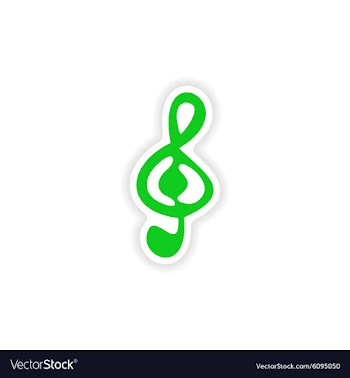 Icon sticker realistic design on paper clef vector image