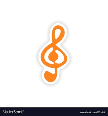 Icon sticker realistic design on paper clef vector image