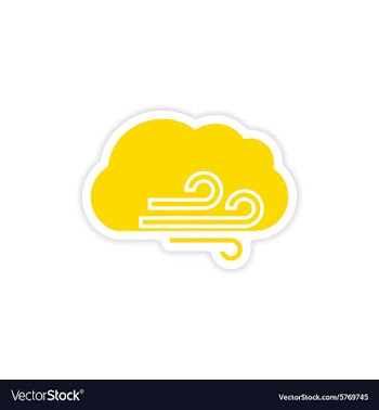 Icon sticker realistic design on paper cloud wind vector image