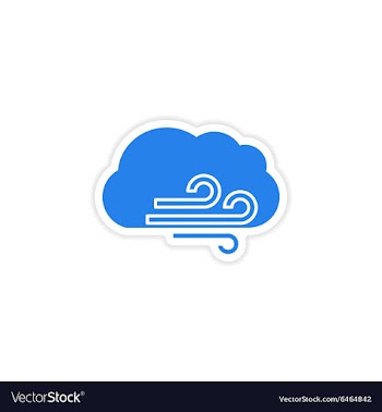 Icon sticker realistic design on paper cloud wind vector image