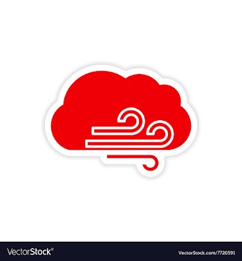 Icon sticker realistic design on paper cloud wind vector image