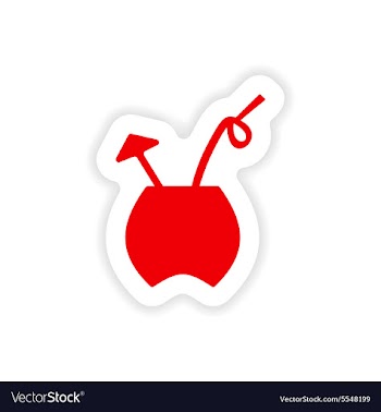 Icon sticker realistic design on paper cocktail vector image