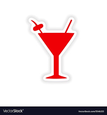 Icon sticker realistic design on paper cocktail vector image